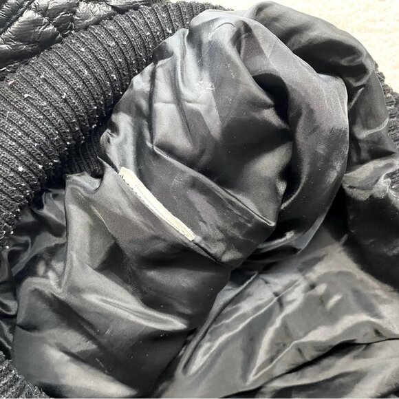 VERO Moda Black Faux Leather Circle Quilted Mock Neck Jacket M - Picture 12 of 14